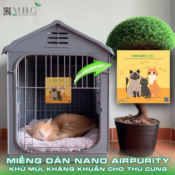 Miếng dán Nano Airpurity Thú cưng 15x15 cm, kháng khuẩn, khử mùi