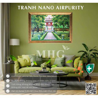 Tranh treo tường Nano Airpurity Platium 70x100cm, kháng khuẩn, khử mùi