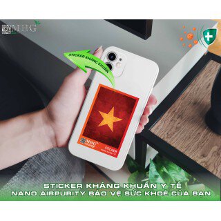 Sticker Nano Airpurity - Điện thoại 6x9cm, kháng khuẩn virus