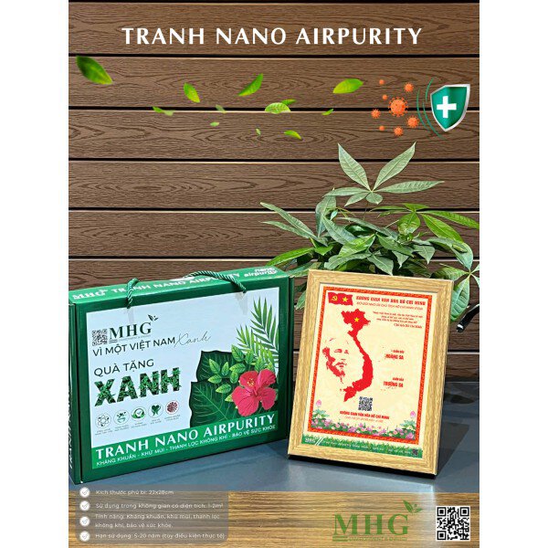 Tranh Nano Airpurity Gold Để Bàn 22x28cm