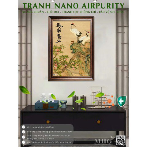 Tranh treo tường Nano Airpurity  50x70 cm kháng khuẩn, virus, khử mùi