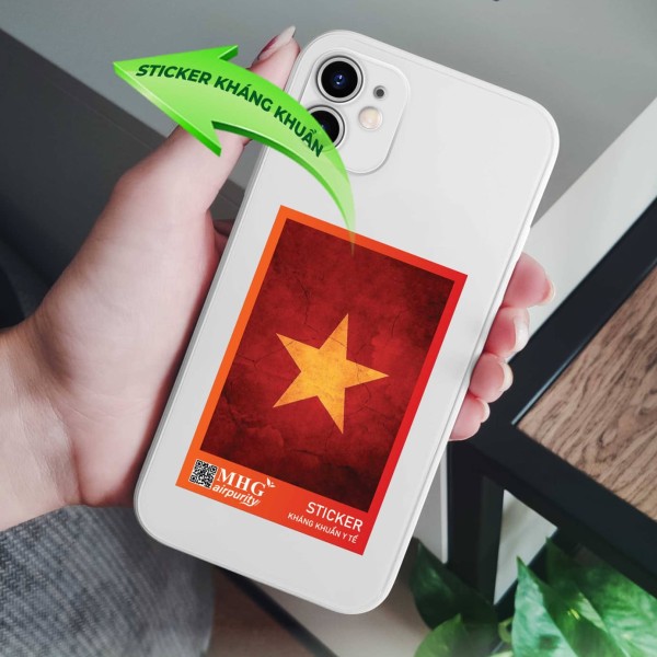 Sticker kháng khuẩn y tế Nano Airpurity 6x9 cm, khử mùi, kháng khuẩn