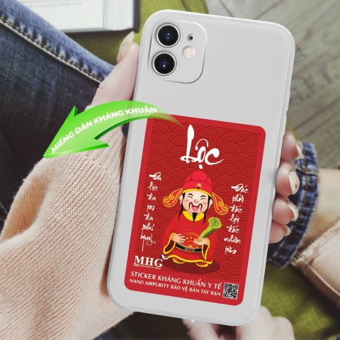 Miếng dán Nano Airpurity - Điện thoại, 6x9 cm, kháng khuẩn, virus