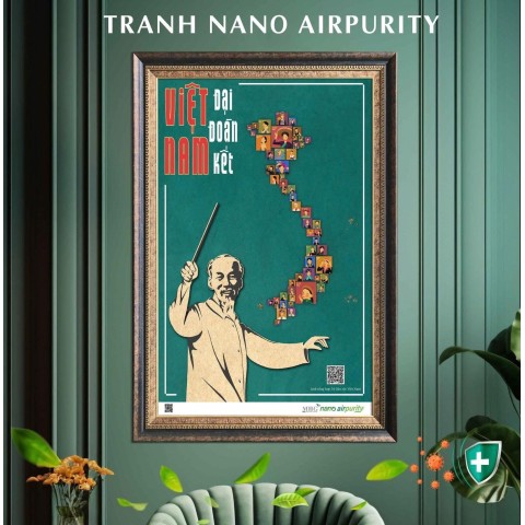 TRANH NANO AIRPURITY  - BẢN ĐỒ 54 DÂN TỘC VIỆT NAM ĐẠI ĐOÀN KẾT