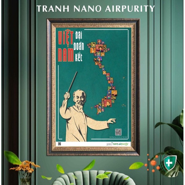 TRANH NANO AIRPURITY - BẢN ĐỒ 54 DÂN TỘC VIỆT NAM ĐẠI ĐOÀN KẾT