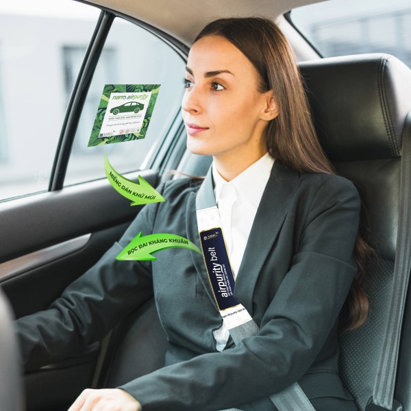 Bọc dây đai Nano Airpurity ô tô 25x13cm, kháng khuẩn, virus, khử mùi