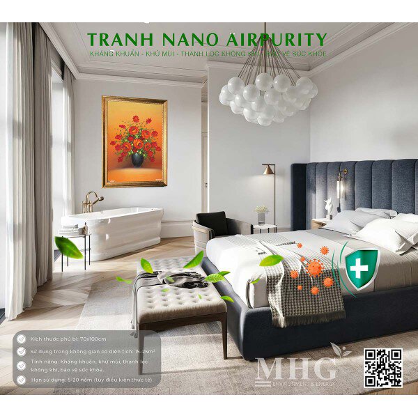 Tranh Nano Airpurity thanh lọc không khí, khử khuẩn cho khách sạn