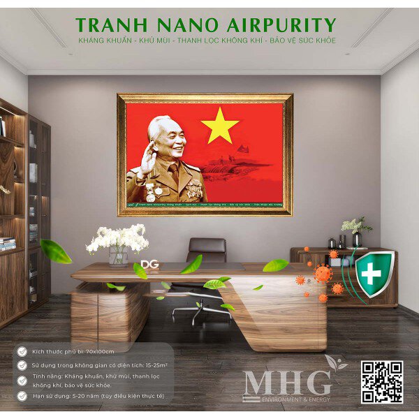 Tranh Nano Airpurity thanh lọc không khí, khử khuẩn phòng làm việc