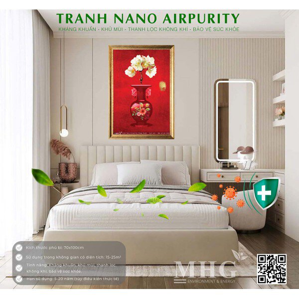 Tranh treo tường Nano Airpurity Gold 45x55