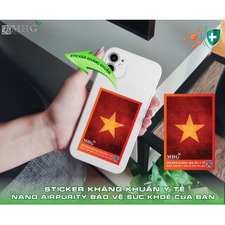 Sticker kháng khuẩn y tế Nano Airpurity 6x9 cm, khử mùi, kháng khuẩn