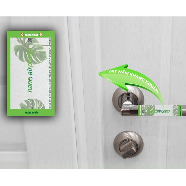 Miếng dán nano airpurity kháng khuẩn y tế - Tay nắm cửa 15 x20 cm