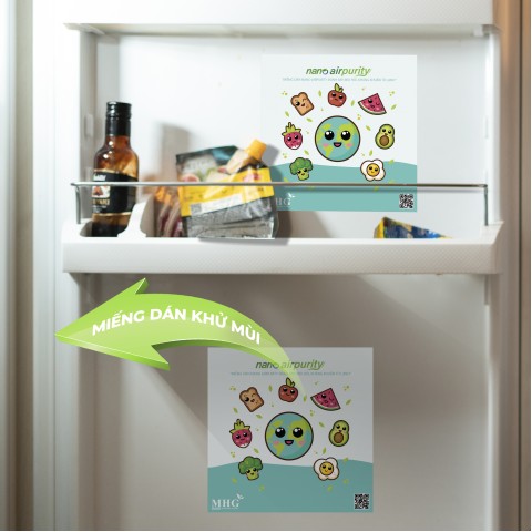 Miếng dán Nano Airpurity - Tủ lạnh KT 15x20 cm kháng khuẩn, khử mùi