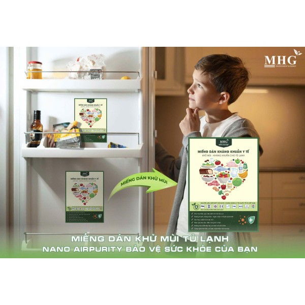 Miếng dán Nano Airpurity - Tủ lạnh KT 15x20 cm kháng khuẩn, khử mùi