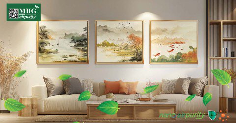 Kháng Khuẩn Và Tạo Môi Trường Phòng Khách An Toàn Với Tranh Nano AirPurity